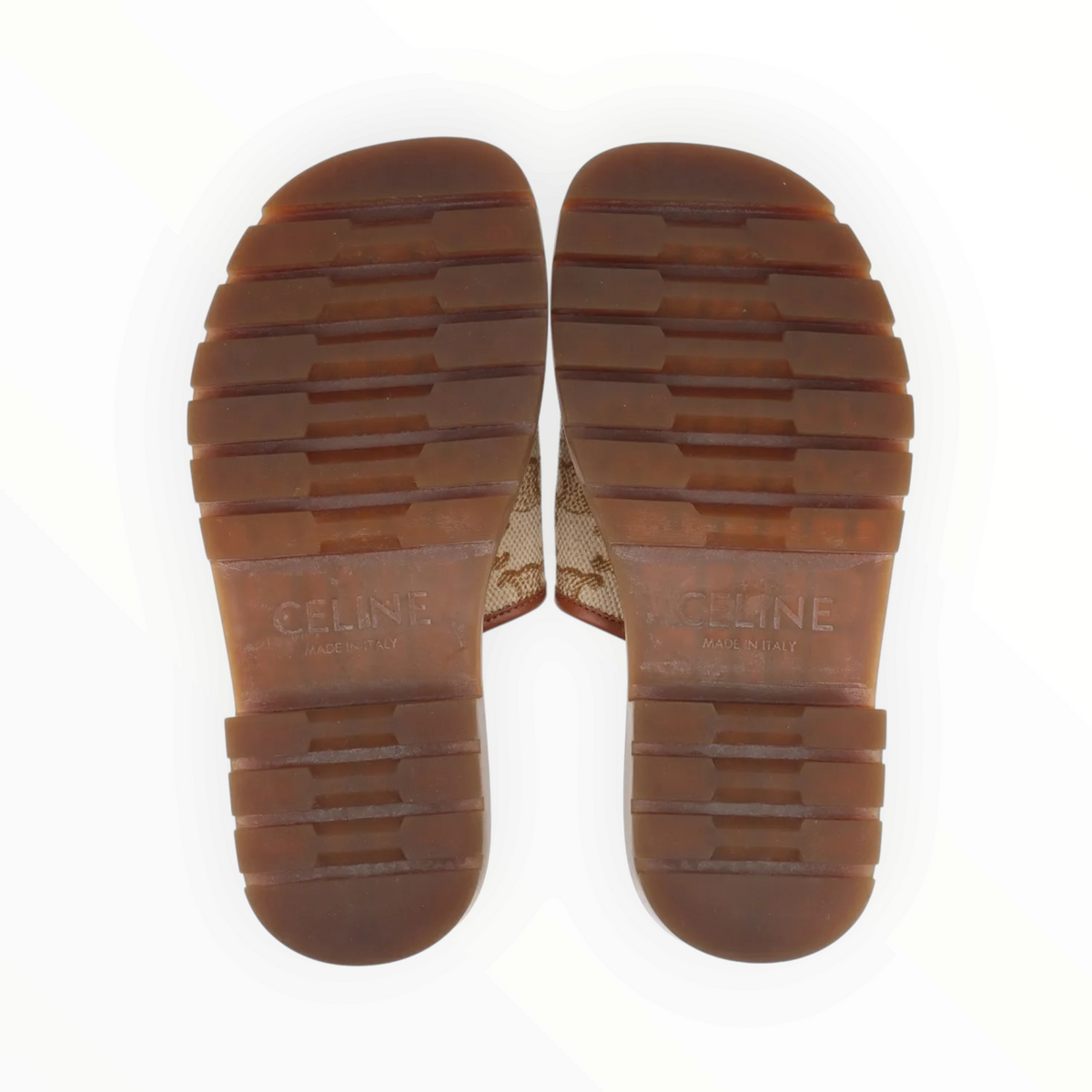 Celine Triomphe Canvas Sandals - Beige - Size 37