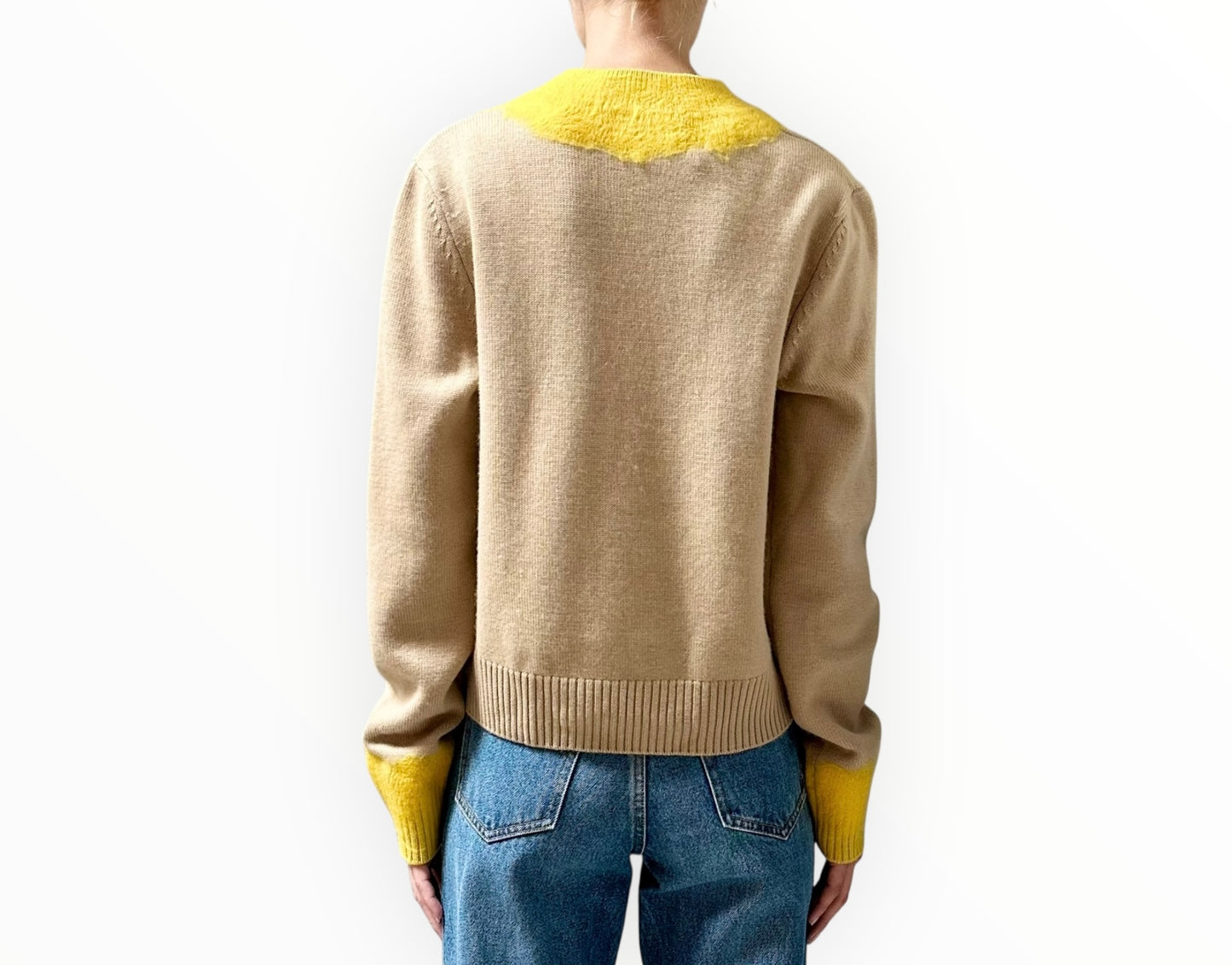 Beatrice B Marlene Knit - Neon Yellow/Beige - Size L