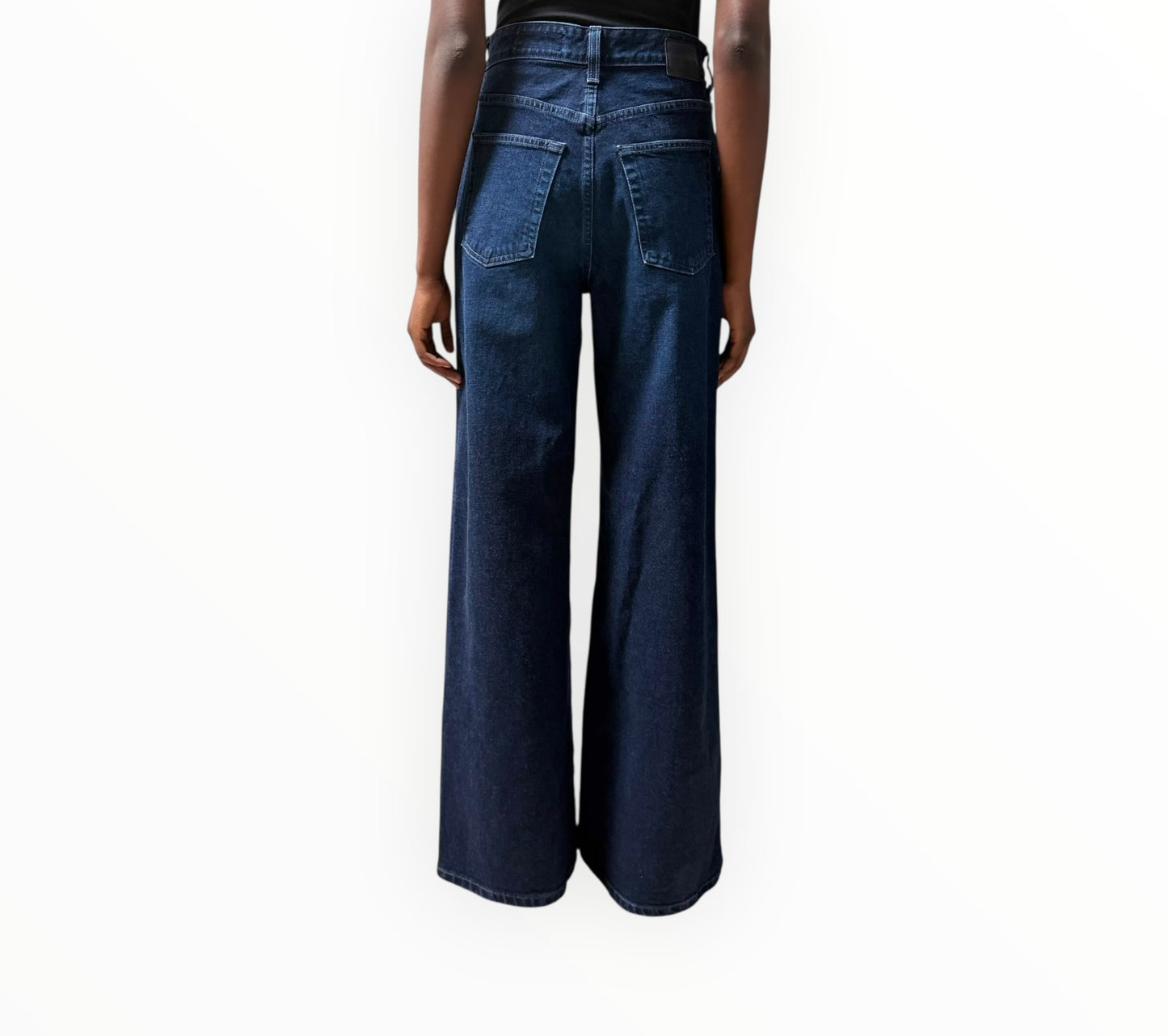 AG Devon High Rise Ultra Wide Leg Jeans - Dark Blue - Size 26