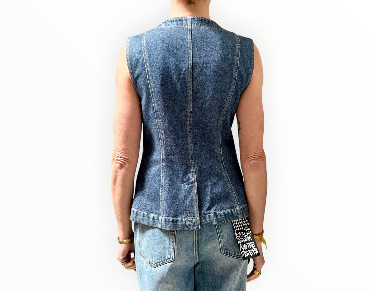 RT006302 - Rag & Bone Faux Denim Vest - Denim - Size AU10