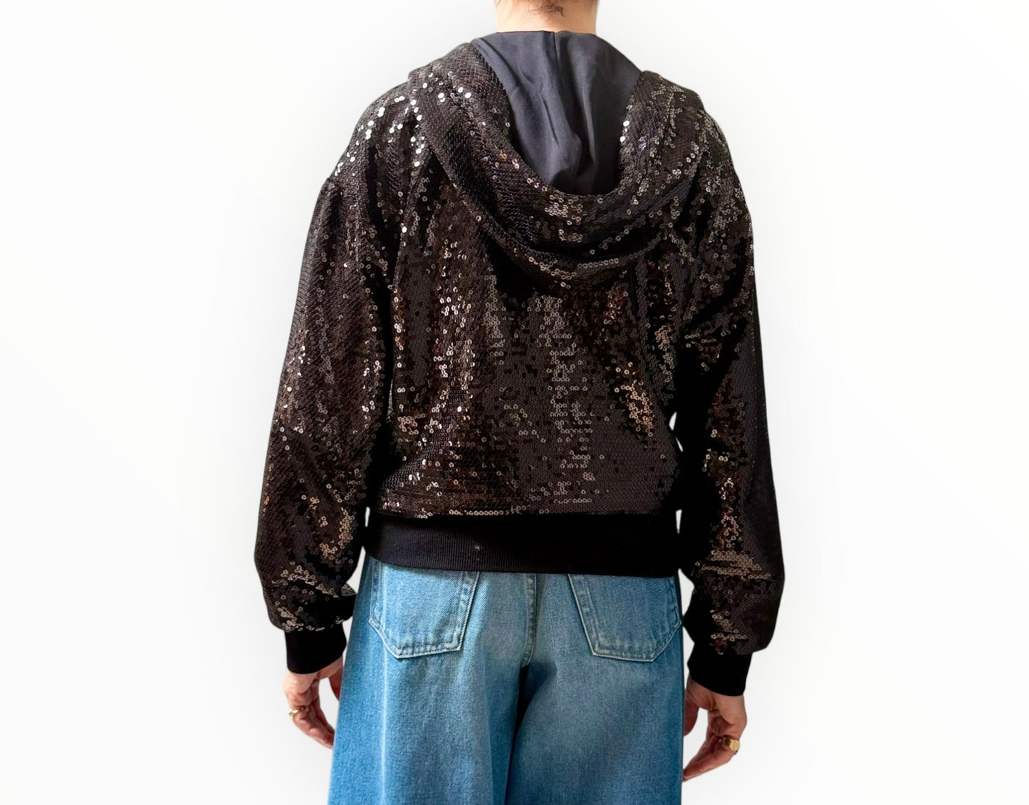 Celine Sequin Hoodie - Black - Size 34