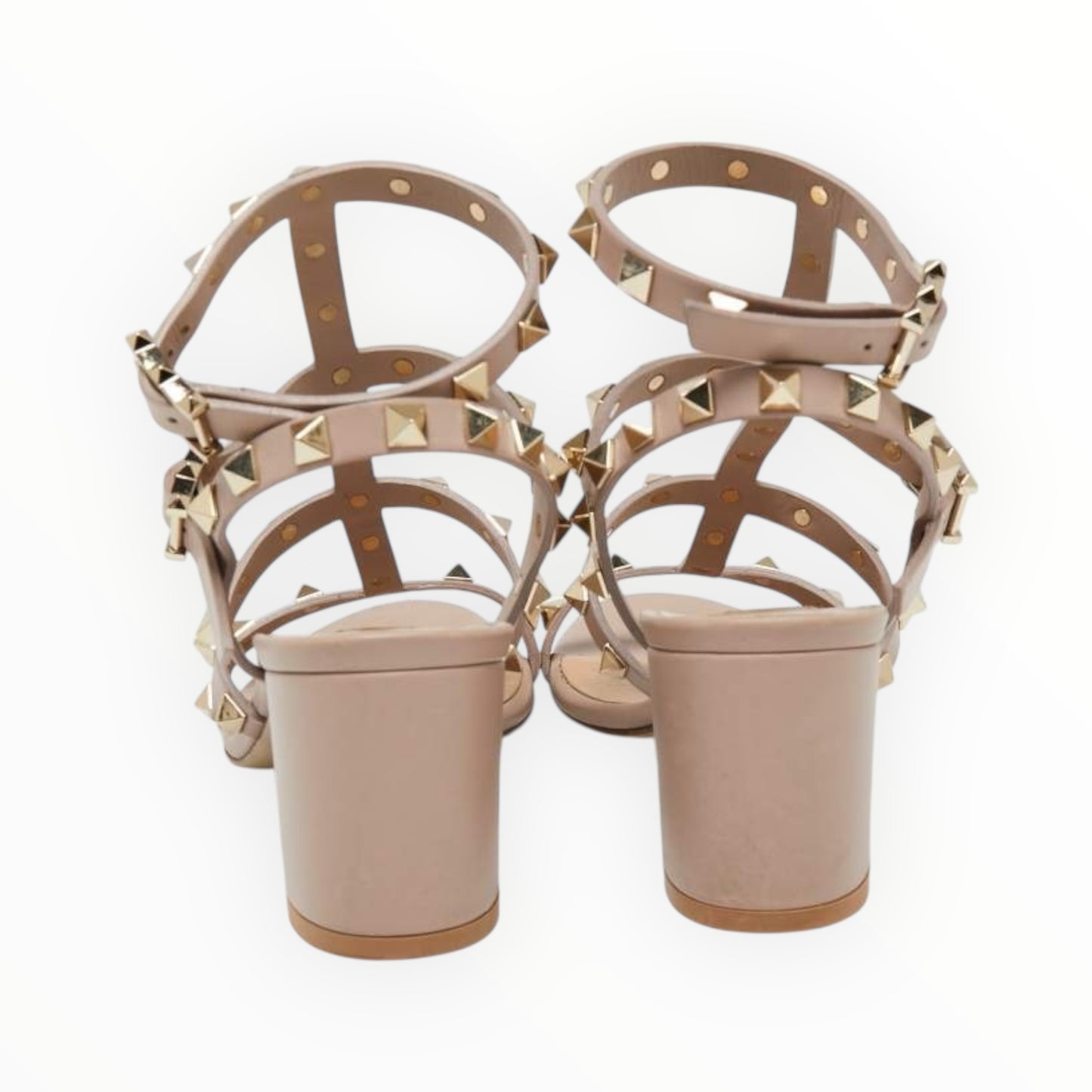 Valentino Rockstud City Cage Sandals - Beige - Size 39.5