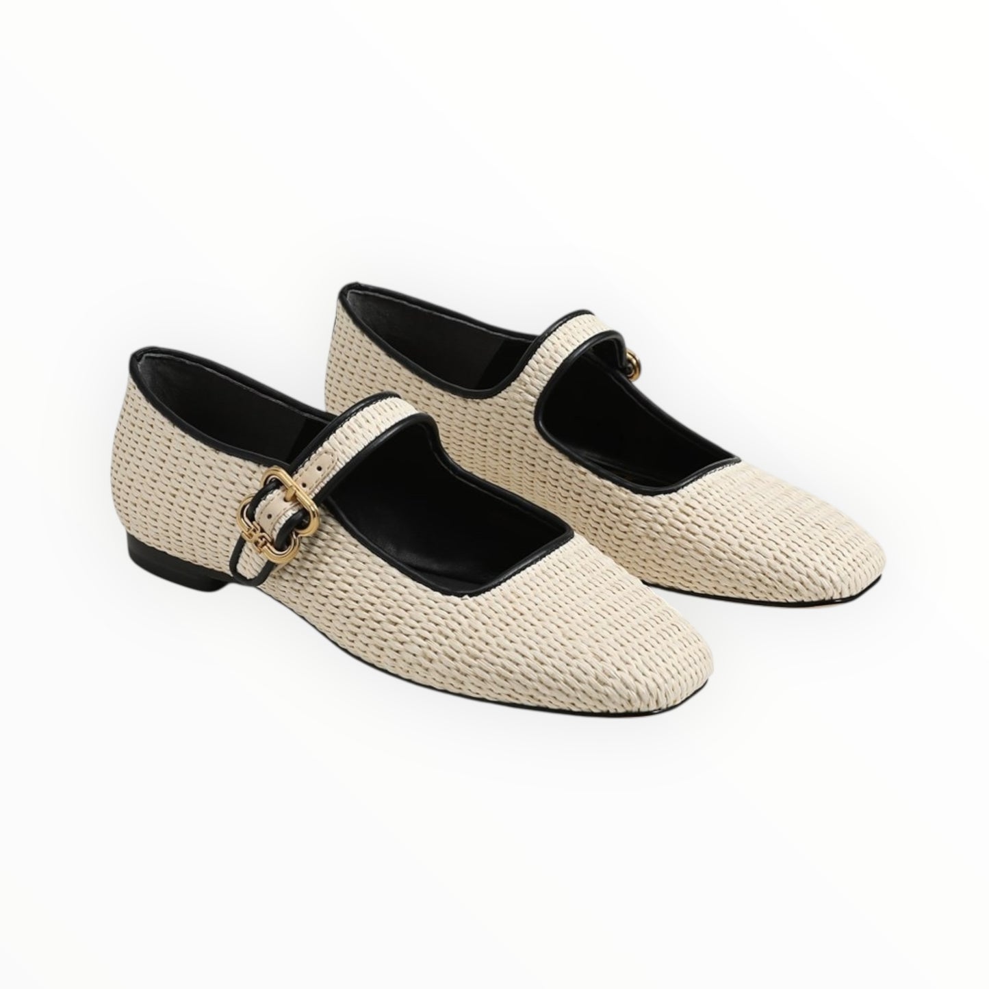 Sam Edelman Michaela Linen Flats - White/Black - Size 9
