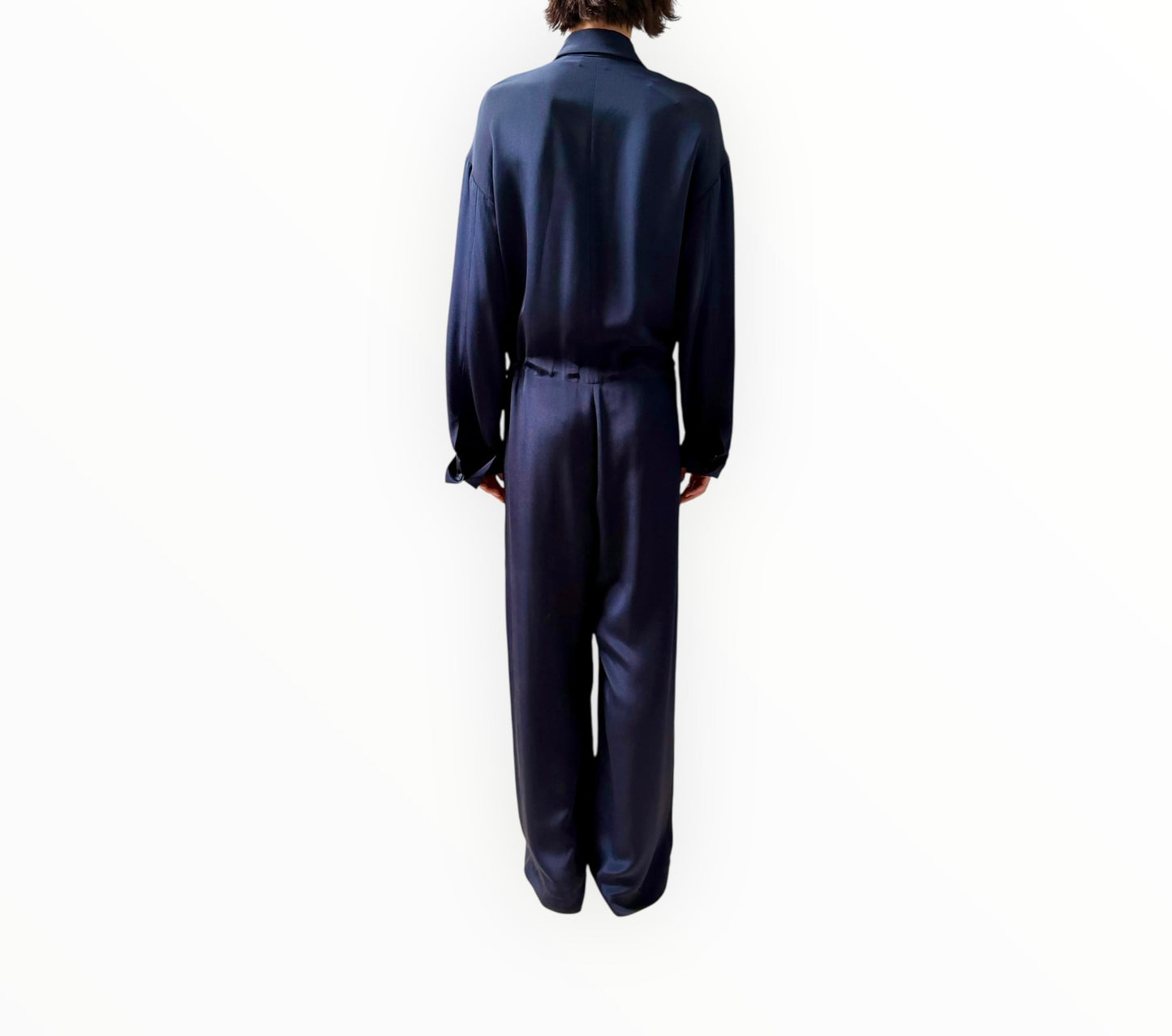 Raey Silk Jumpsuit - Navy - Size AU8