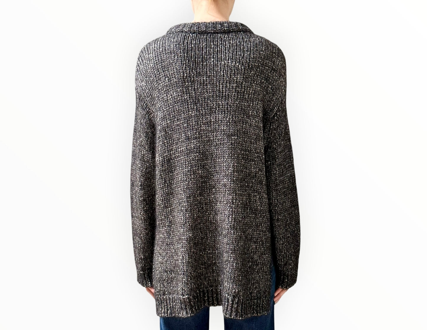Scanlan Theodore Chunky Rib Marle Jumper - Black/Grey - Size OS