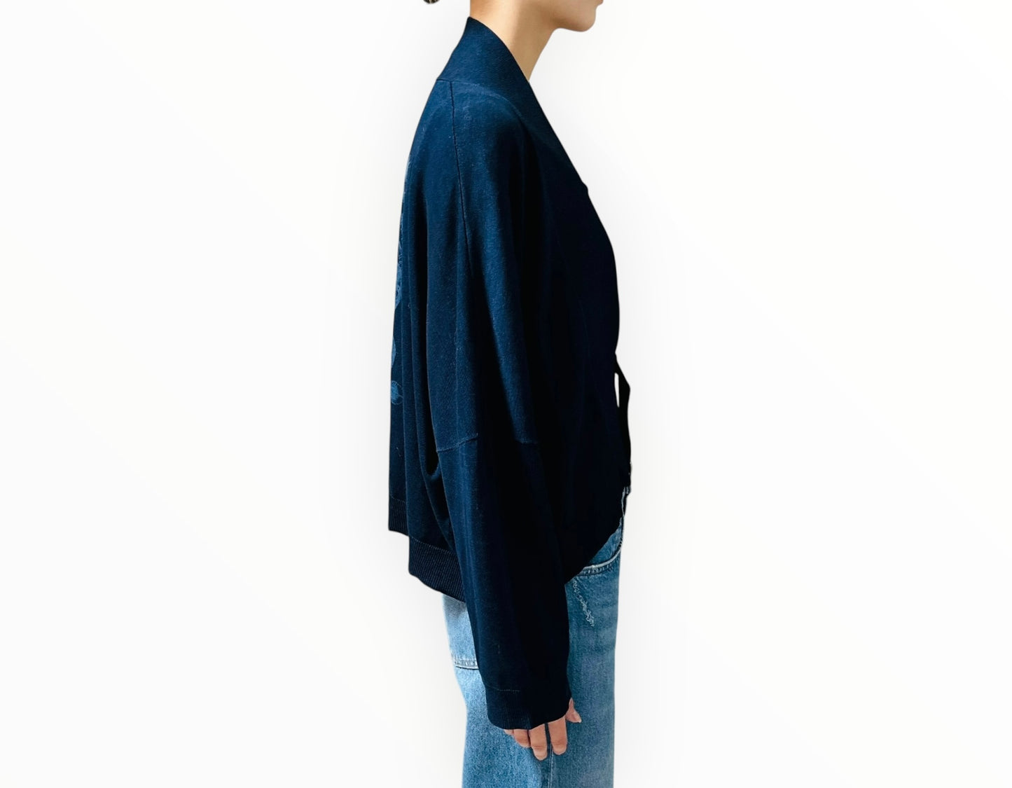 Zadig&Voltaire Cropped D Ring Cardigan - Navy Marle - Size XS/S