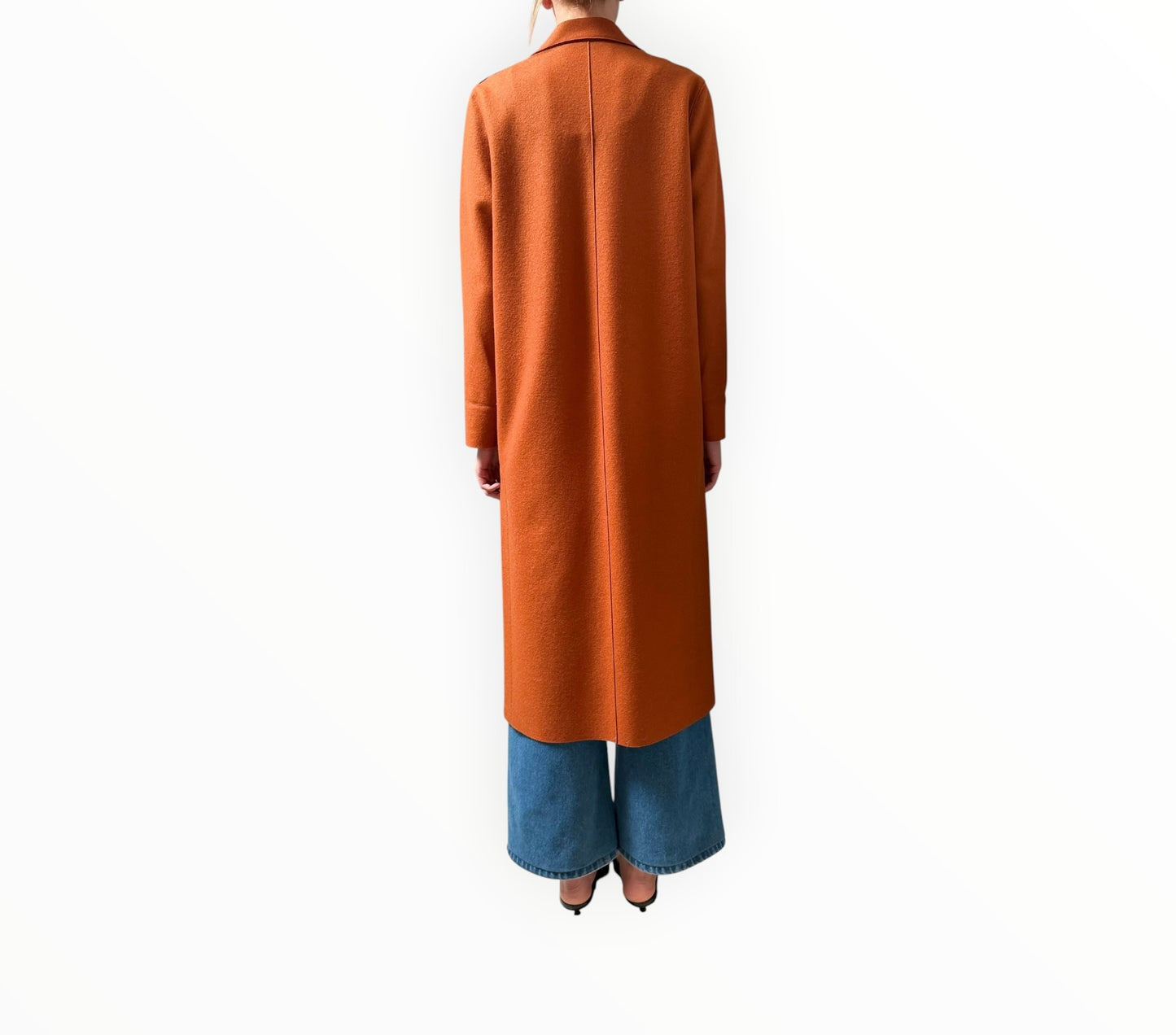 Harris Wharf Long Line Coat - Terracotta - Size 44