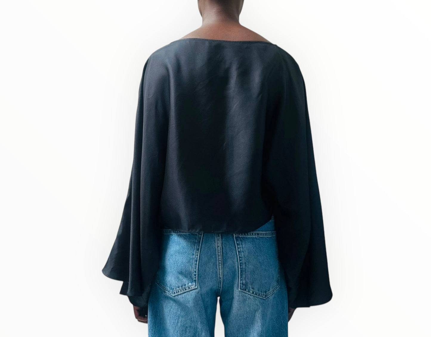 Jac + Jack Cape Top - Black - Size 12