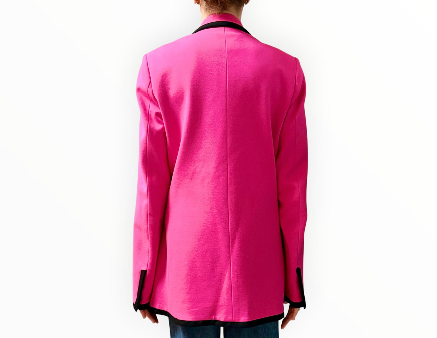 MSGM Ponte Constrast Detail Jacket - Pink/Black - Size 44