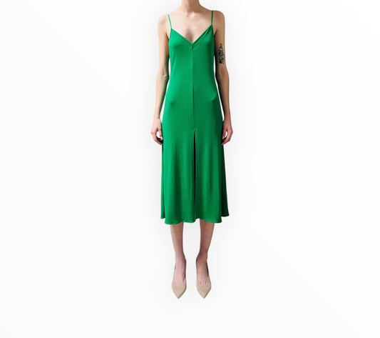 Scanlan Theodore Front Split Dress - Emerald Green - Size AU8