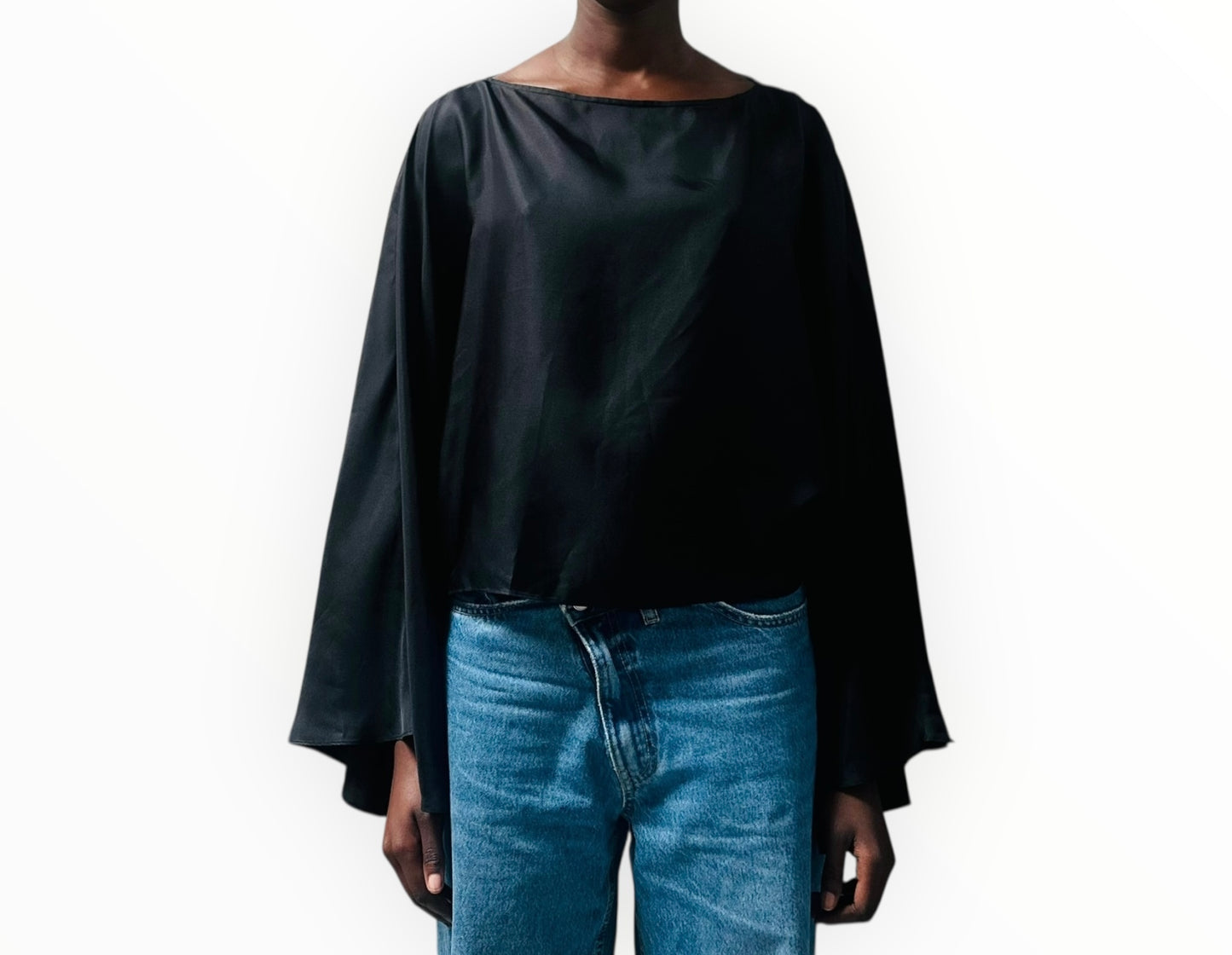 Jac + Jack Cape Top - Black - Size 12