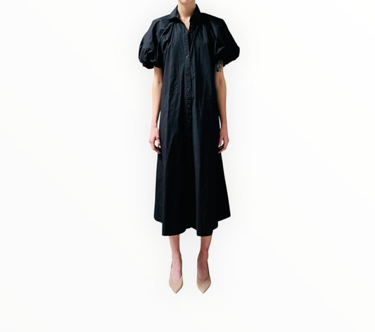 Lee Mathews Puff Sleeve Dress - Black - Size 1