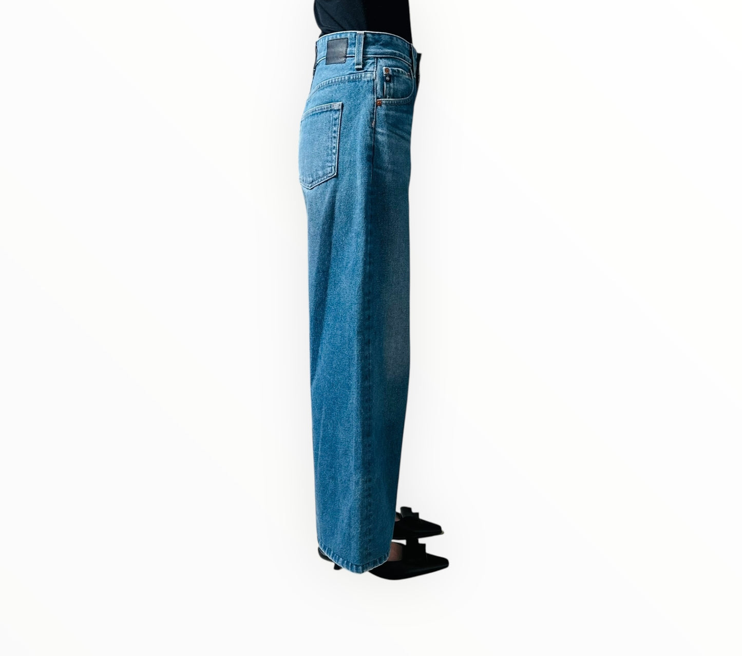 AG Deven High Rise Wide Leg Jeans - Blue - Size 26