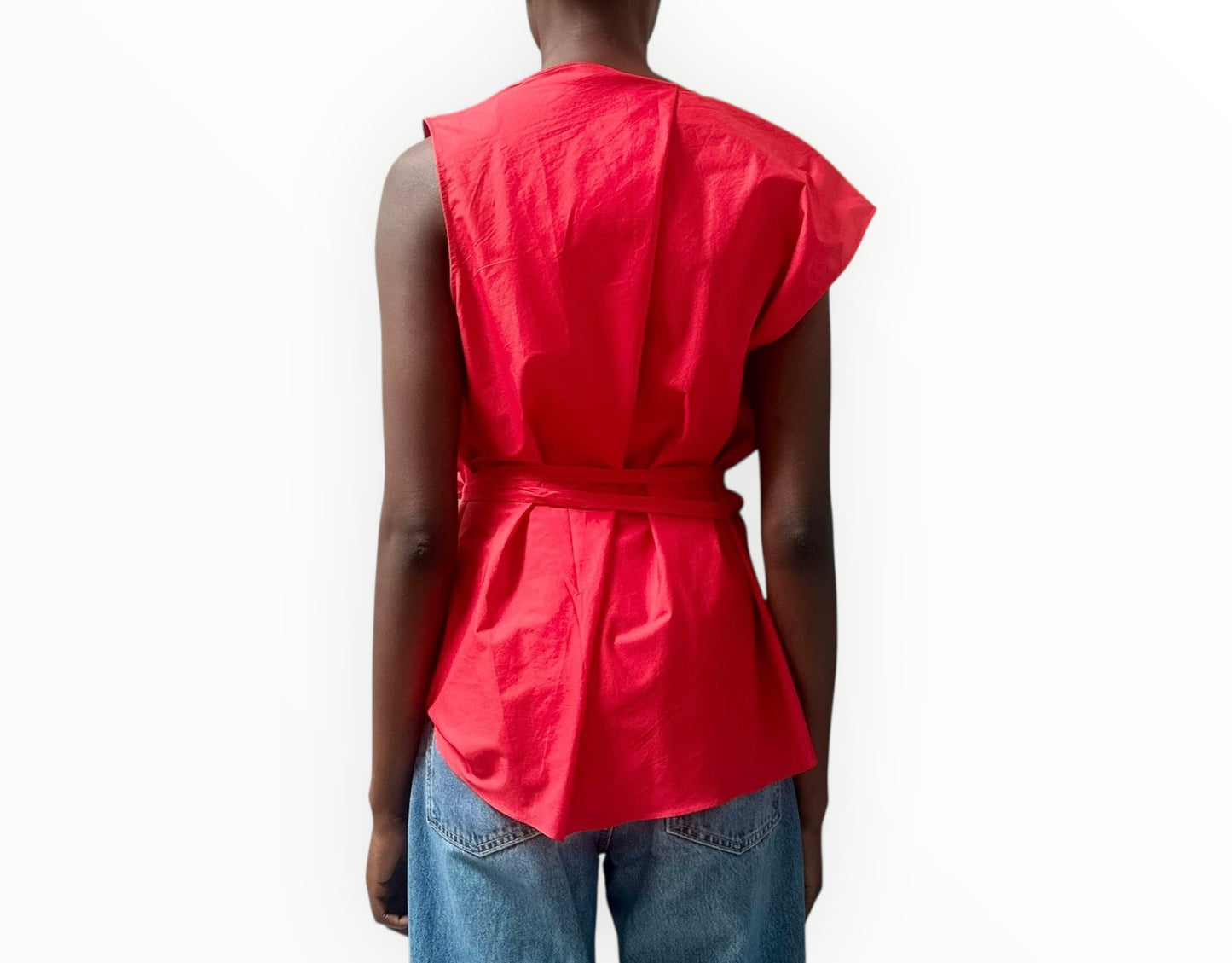 Lee Mathews Wrap Front Shell Top - Red - Size 1