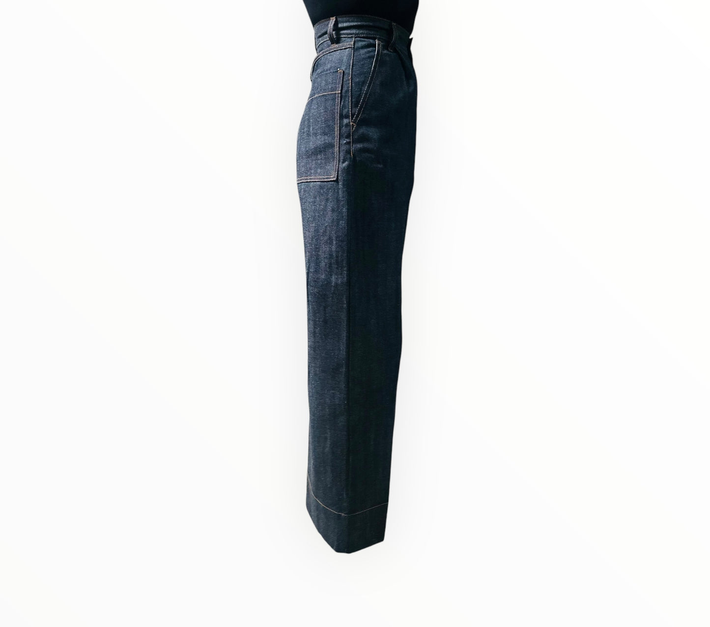 Lee Mathews Denim Pleat Pants - Dark Blue - Size 00