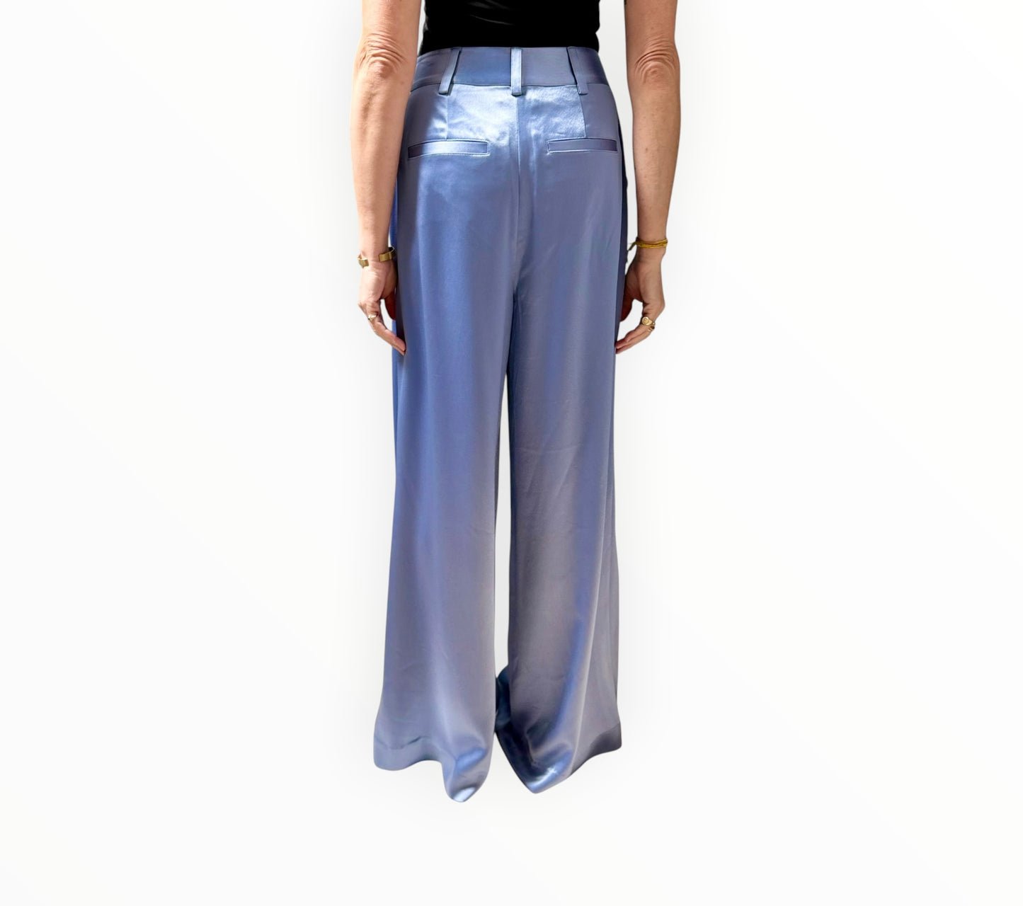 RT006241 - Cinq A Sept Satin Jacket + Pants- Deep Sky - Size AU8