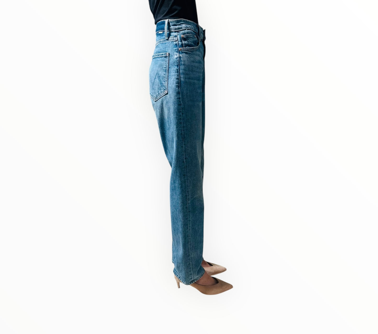 Mother High Waisted Rider Jeans - Mid Blue - Size 31