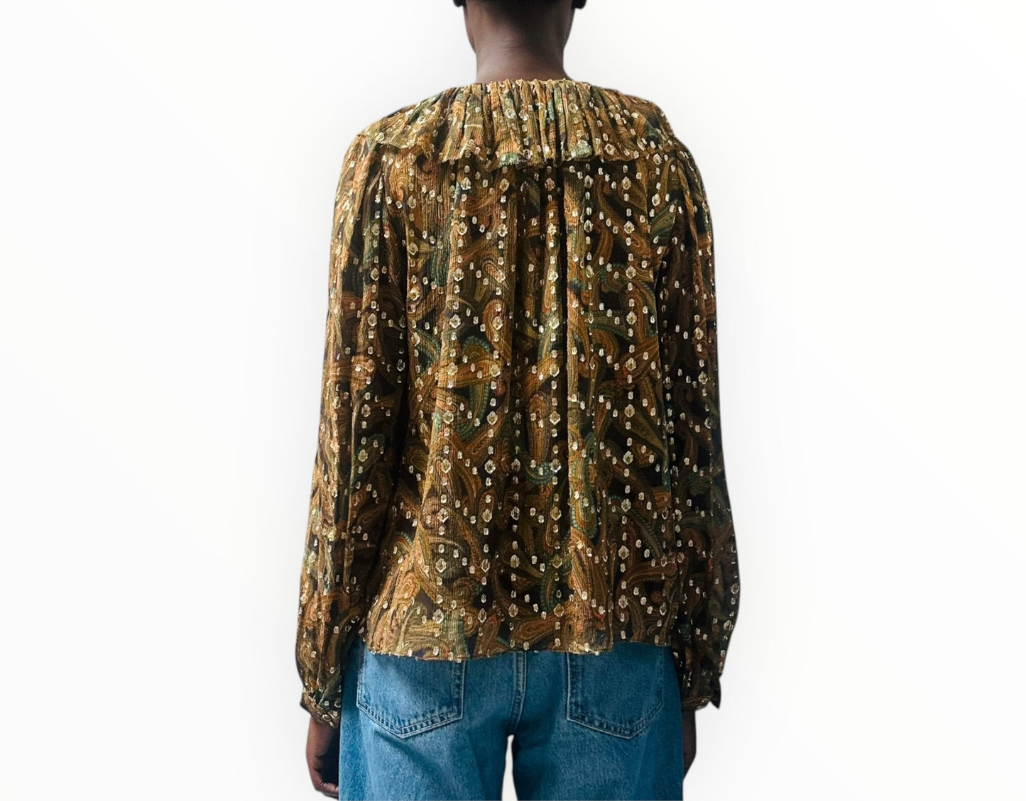 Ulla Johnson Emilie Ruffled Metallic Shirt - Multi - Size 8