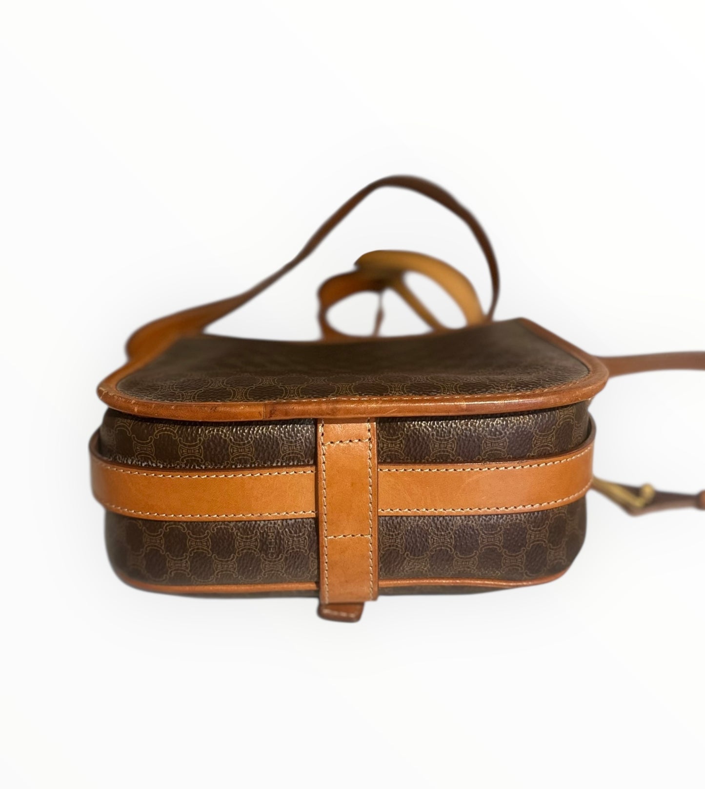 Celine Buckle Crossbody Bag - Brown - Size W20cm x H18cm x D8cm