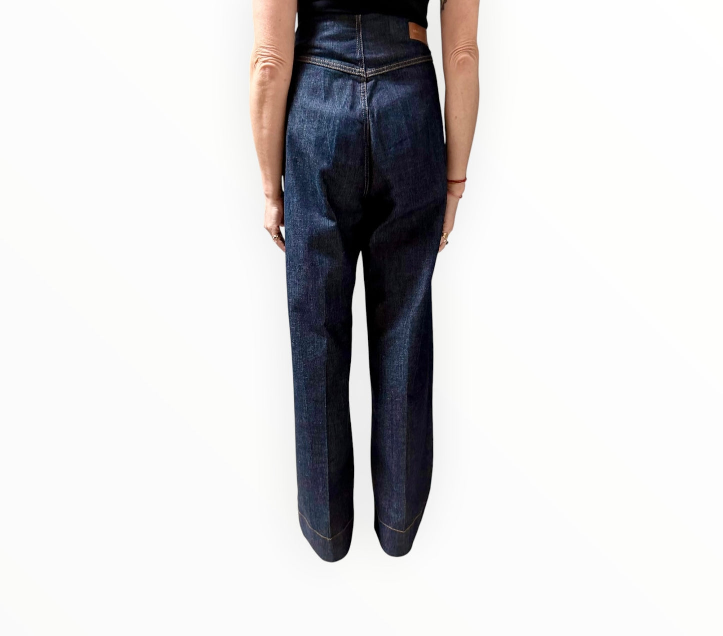Scanlan Theodore Wide-Leg Denim Jeans - Dark Blue - Size AU10