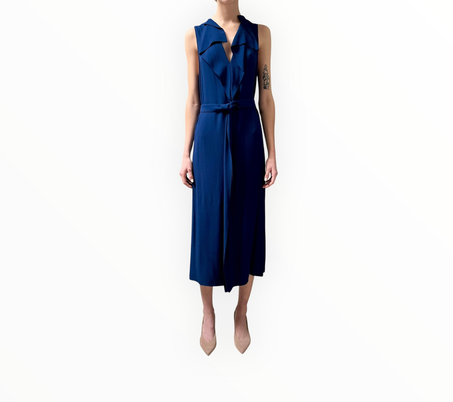 Marni Frill Front Dress - Royal Blue - Size 44
