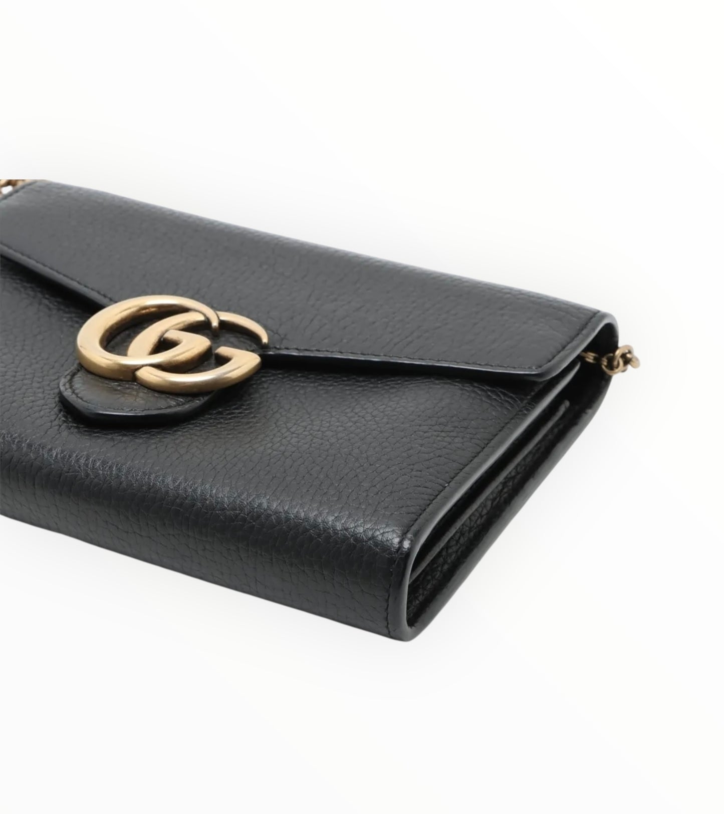 Gucci GG Marmont Chain Wallet - Black - Size W20cm x H14cm x D3cm