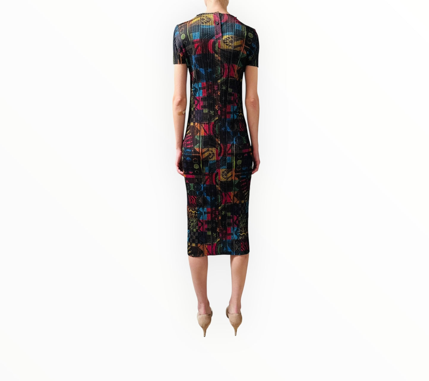 Issey Miyake Pleats Please Crewneck Dress - Multi - Size 3