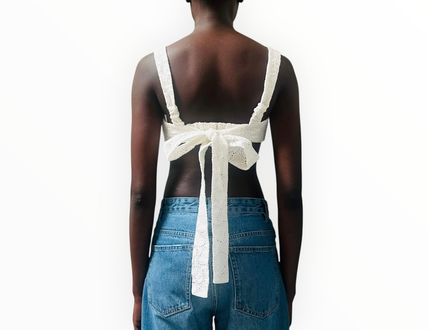 Zimmermann Crush Embroidered Bralette - Ivory - Size AU8