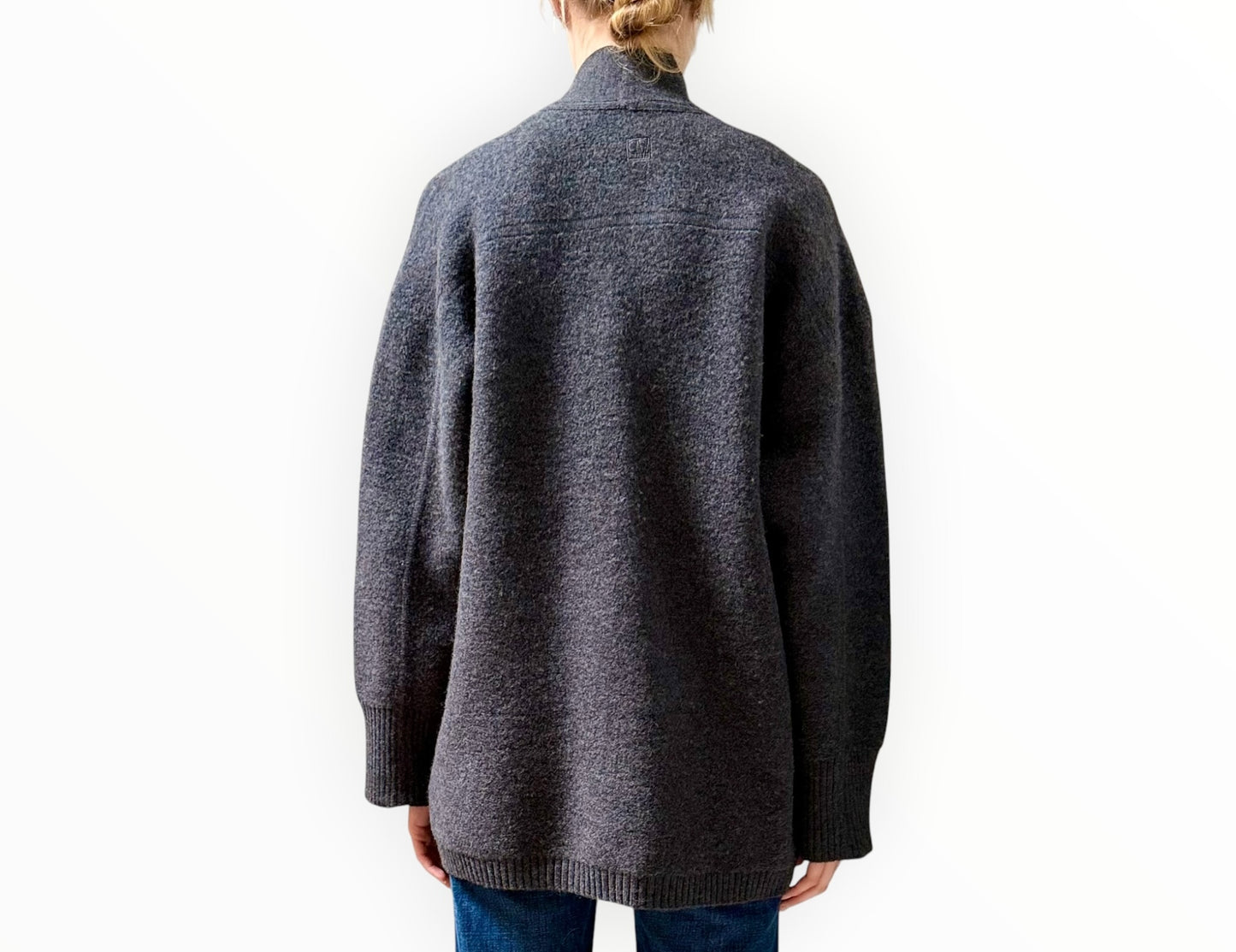 Camilla and Marc Rohan Boiled Merino Knit Cardigan - Charcoal Melange - Size XXS