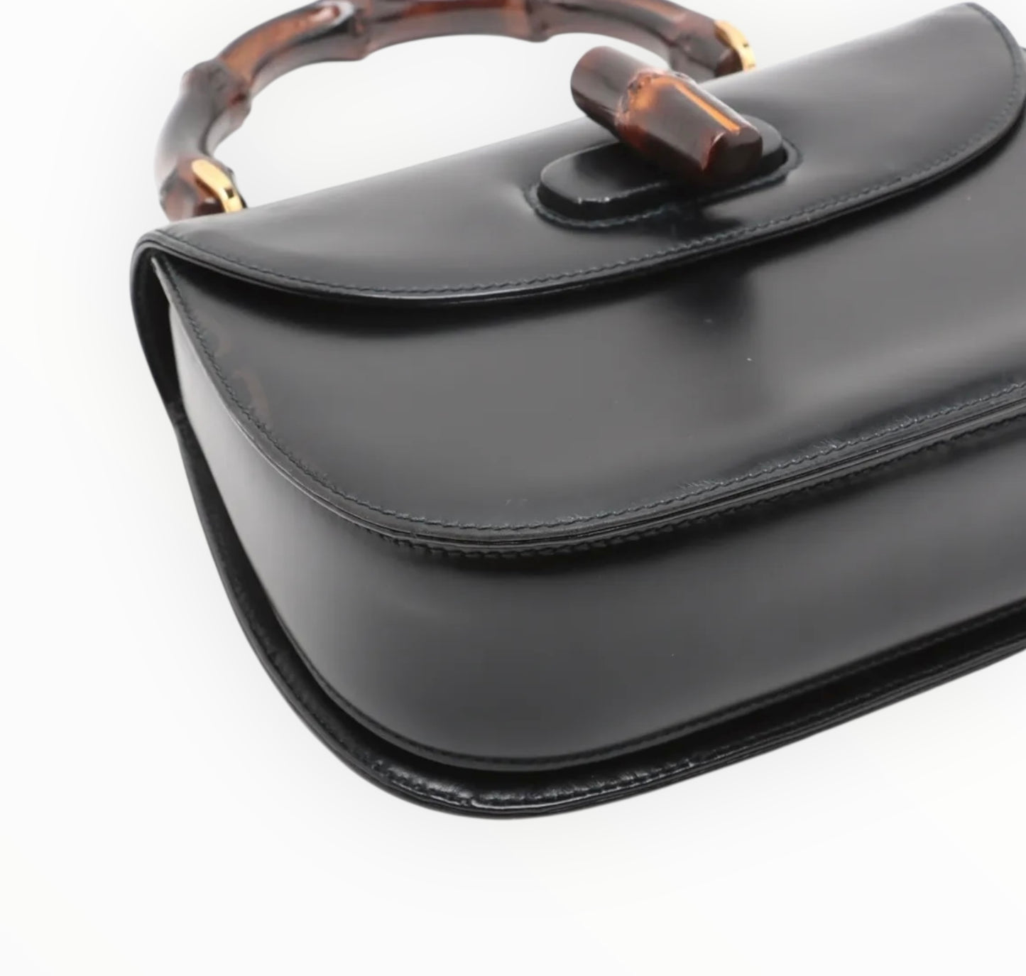 Gucci 1947 Bamboo Bag - Black - Size W26.5 x H18cm x D8cm