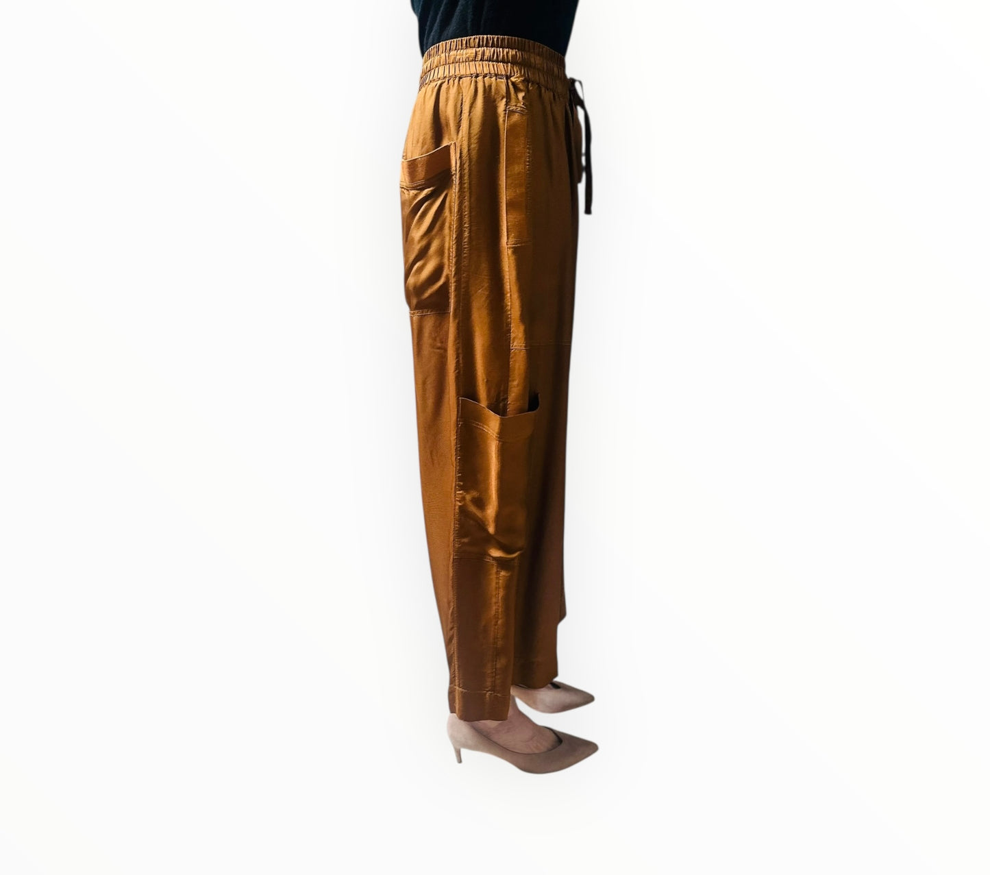 Lee Mathews Wide Leg Pants - Tobacco - Size 3