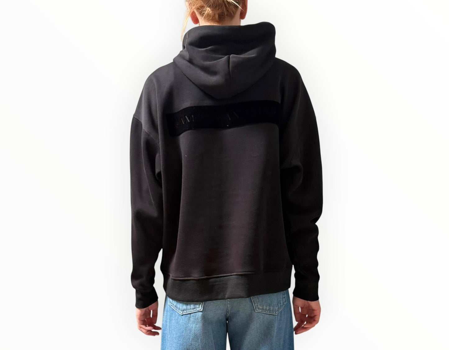 Camilla and Marc Grid Flocking Logo Hoodie - Black - Size AU8