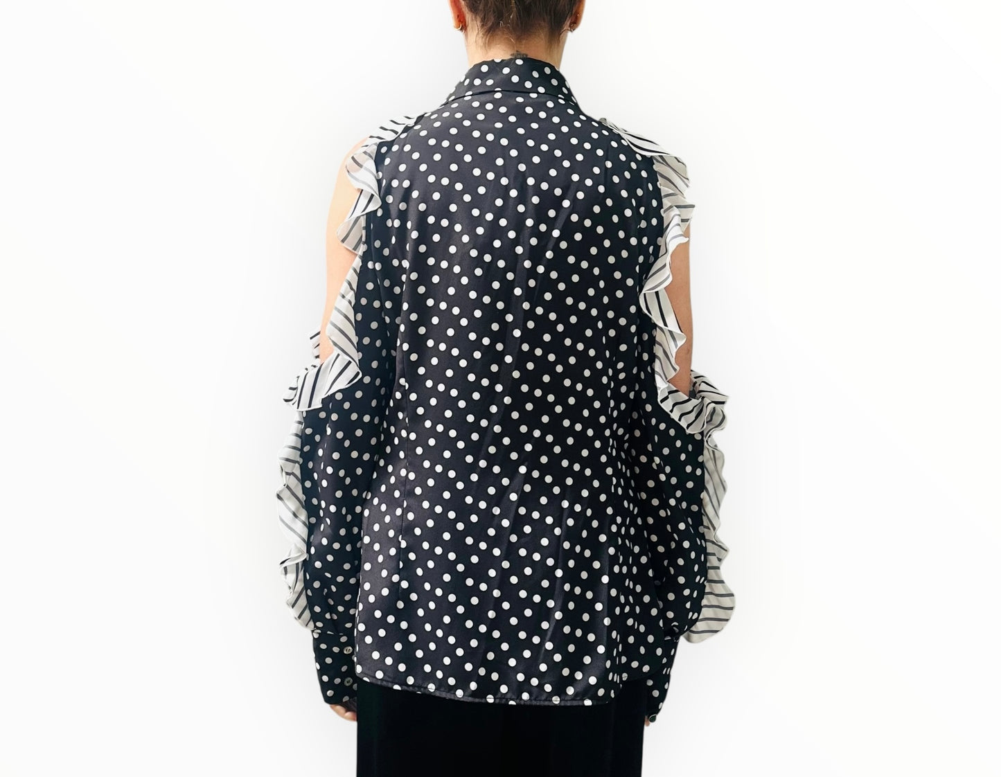 MSGM Polka Dot Shirt - Black/White - Size 46
