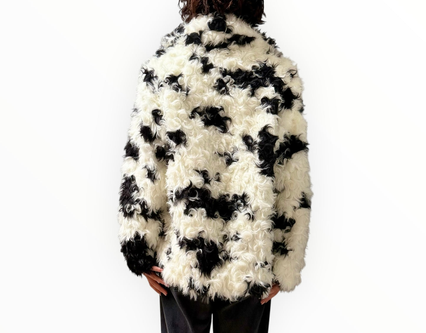 Blanca Eddy Fur Coat - Black/White - Size M