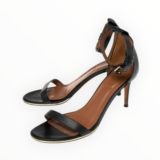 Givenchy Ankle Strap Sandals with Silver detail - Black - Size 42
