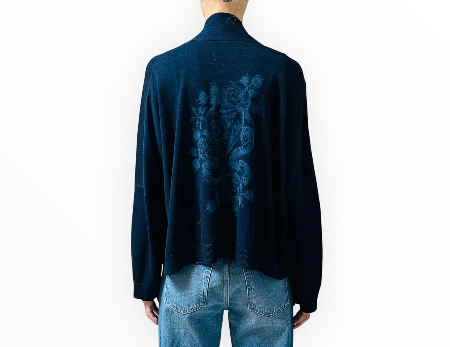 Zadig&Voltaire Cropped D Ring Cardigan - Navy Marle - Size XS/S