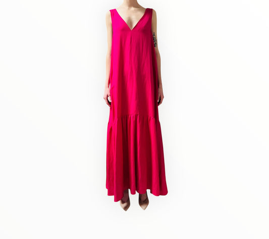 Scanlan Theodore Tiered Hem Dress - Fuchsia - Size 8