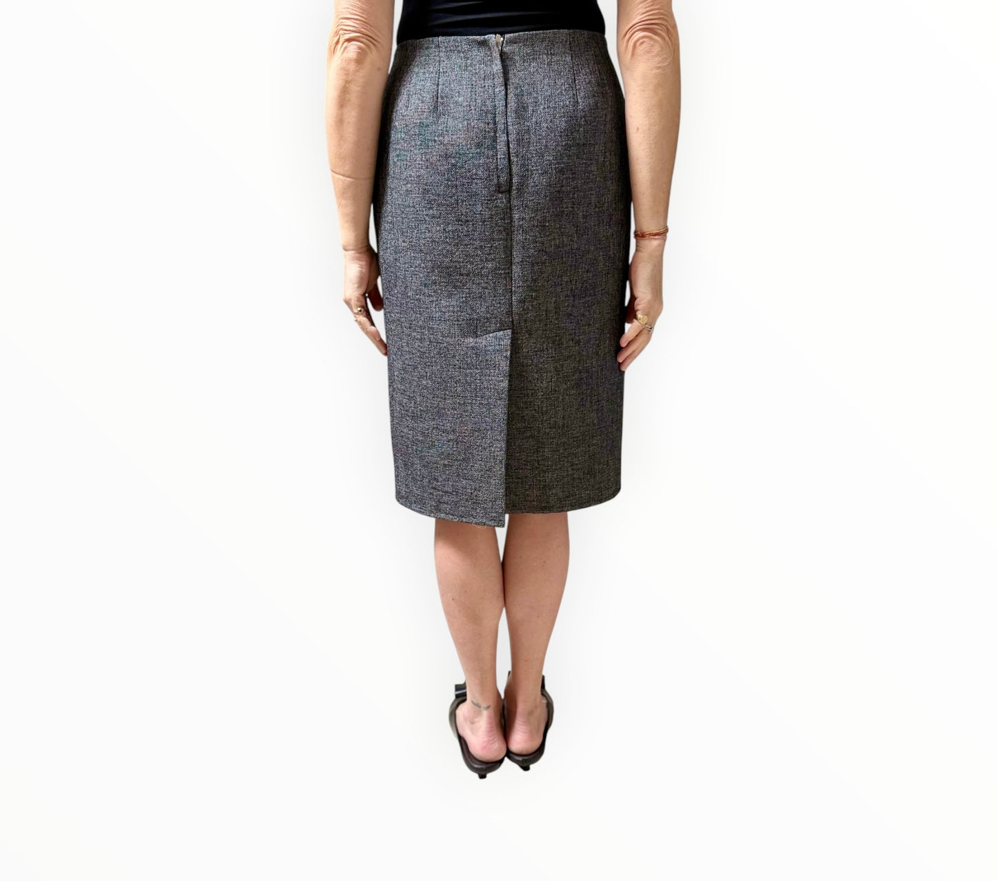 Marc Jacobs Wool Straight Skirt - Charcoal Marle - Size AU10