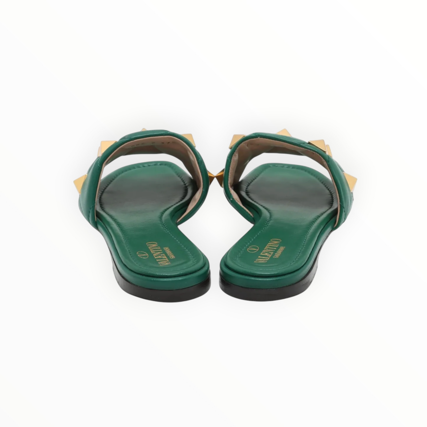 Valentino Rockstud Slides - Emerald - Size 37.5
