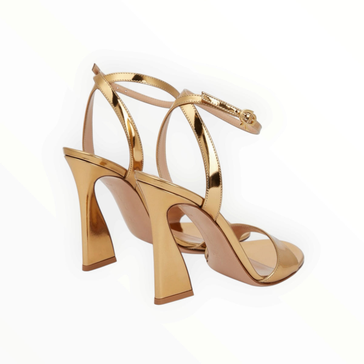 Gianvito Rossi Patent High Heel Sandals - Gold- Size 39