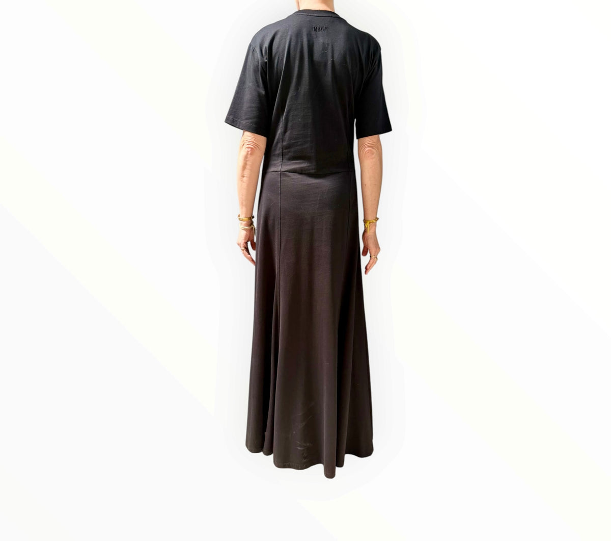 MSGM Crewneck T-Shirt Dress - Black - Size L