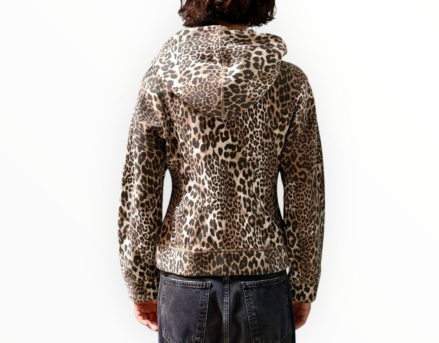 Ganni Fleece Animal Print Sweat - Brown/Black/White - Size M