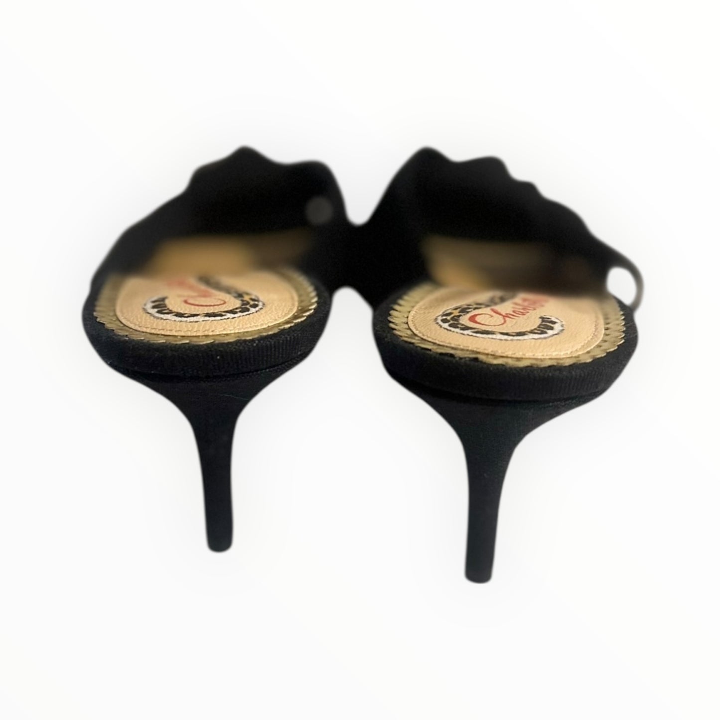 Charlotte Olympia Fabric Kitten Heels - Black - Size 41