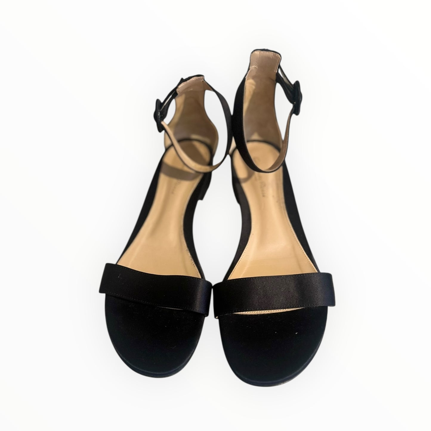 Gianvito Rossi Satin Flat Sandals - Black - Size 39.5