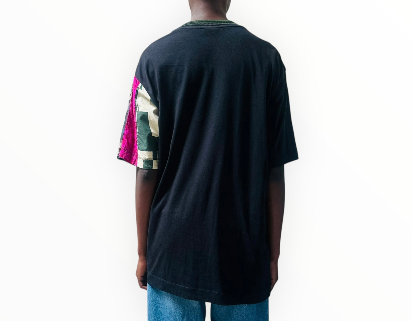 Dries Van Noten Printed Sleeve Tee - Black - Size XL