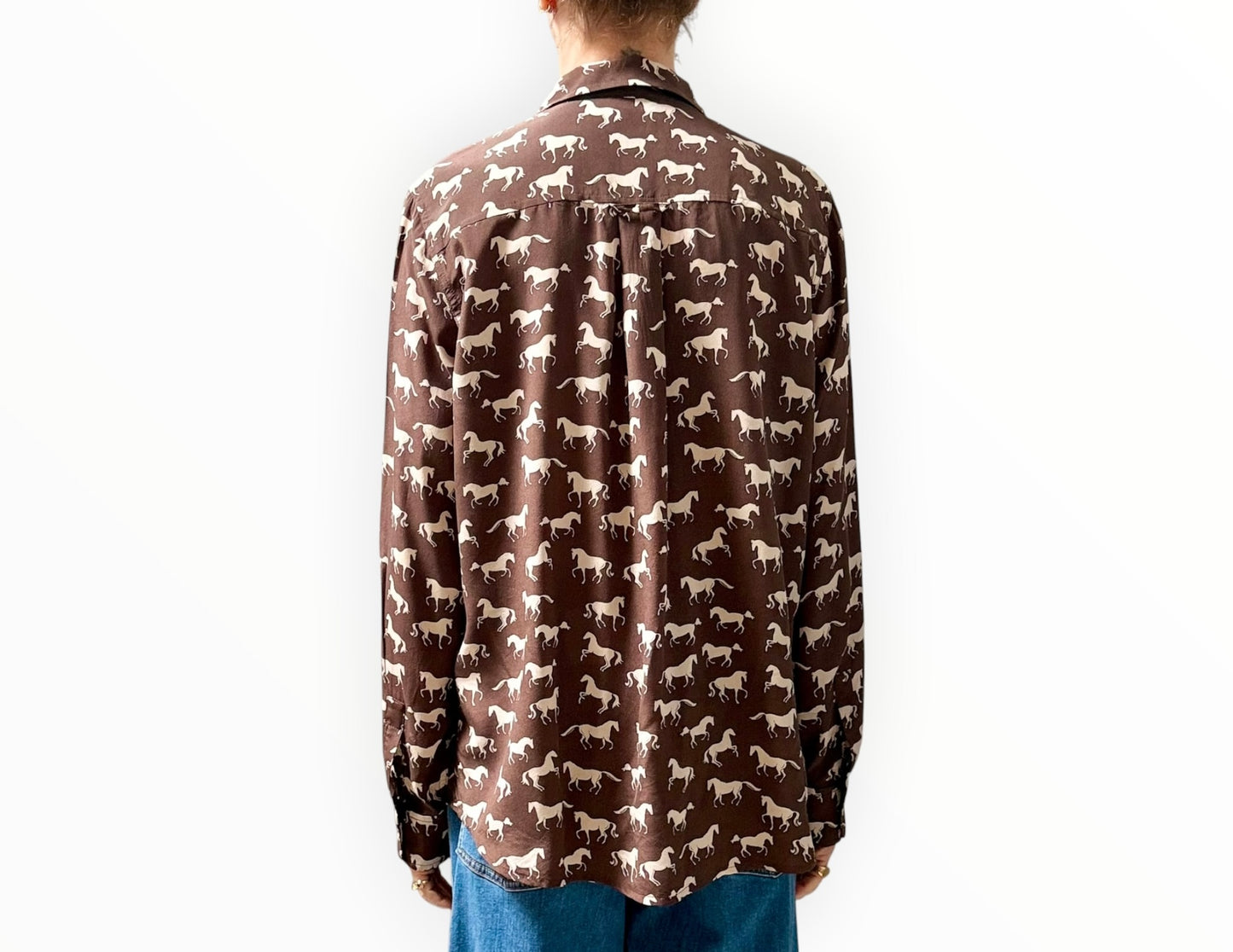 Rails Kate Horse Print Shirt - Brown/Beige - SIze L
