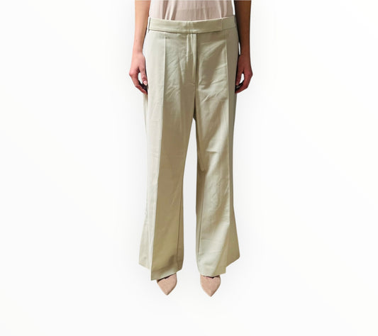 Bassike Cropped Flare Pants - Cream - Size 2