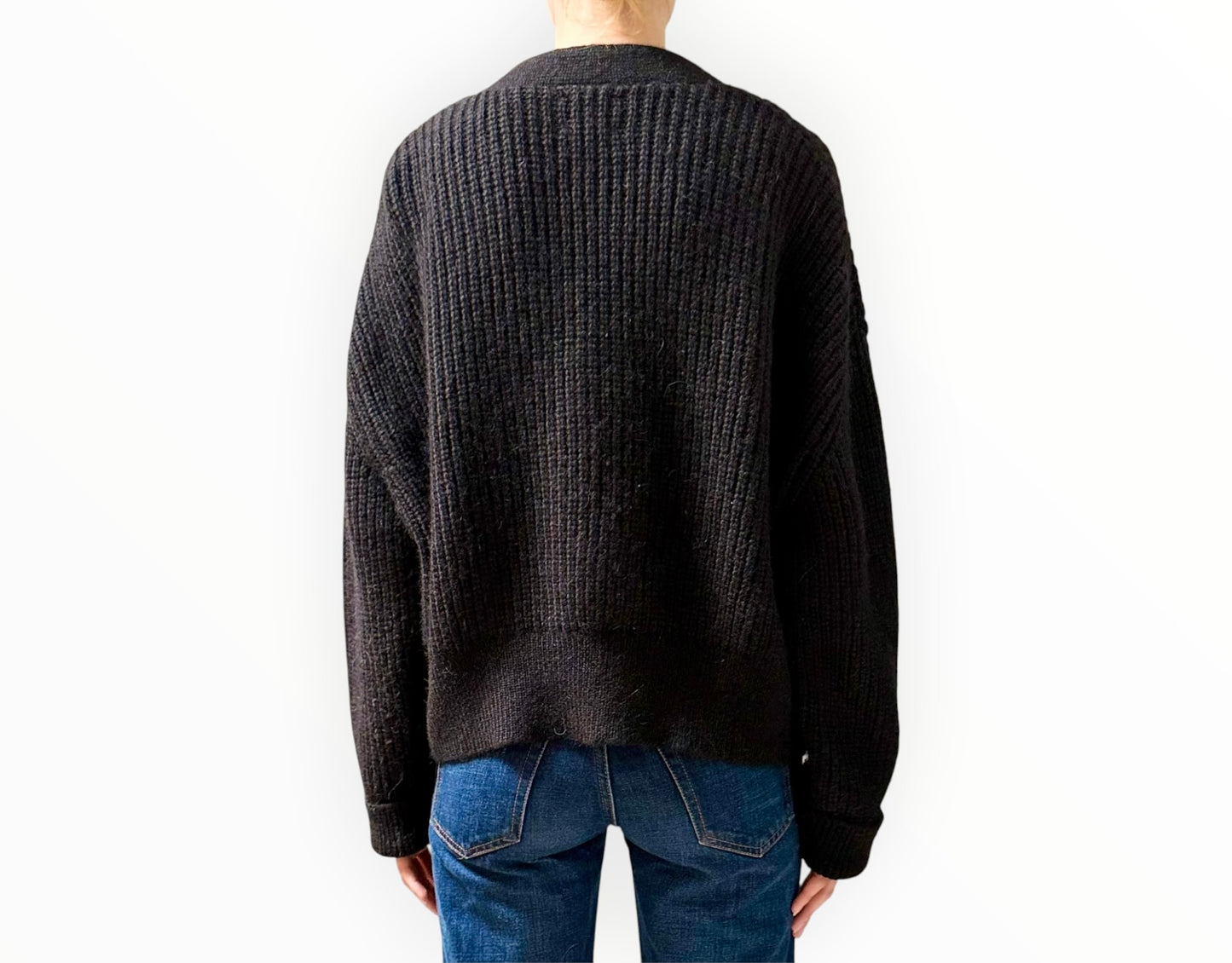 Anine Bing Wool Blend Cardigan - Black - Size S