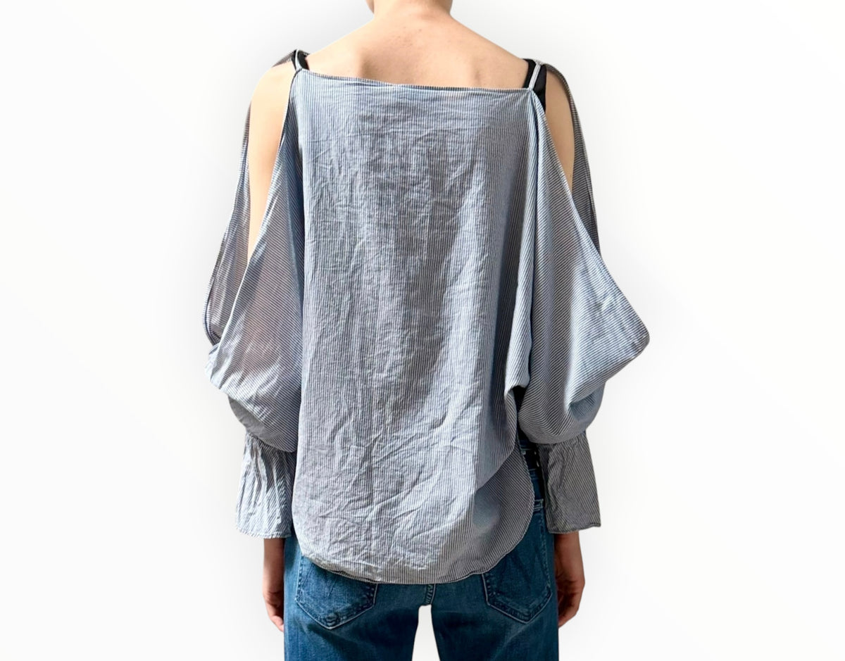 RT0006515 - Nili Lotan Striped Top - Blue/White - Size XS