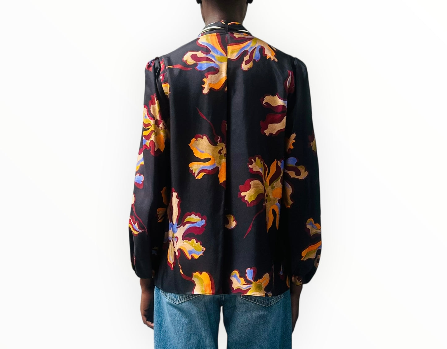 Dorothee Schumacher Graphic Floral Print Shirt - Black Multi - Size 3